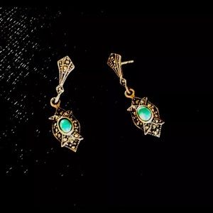 Lovely Real Silver And Blue Turquoise Earnings